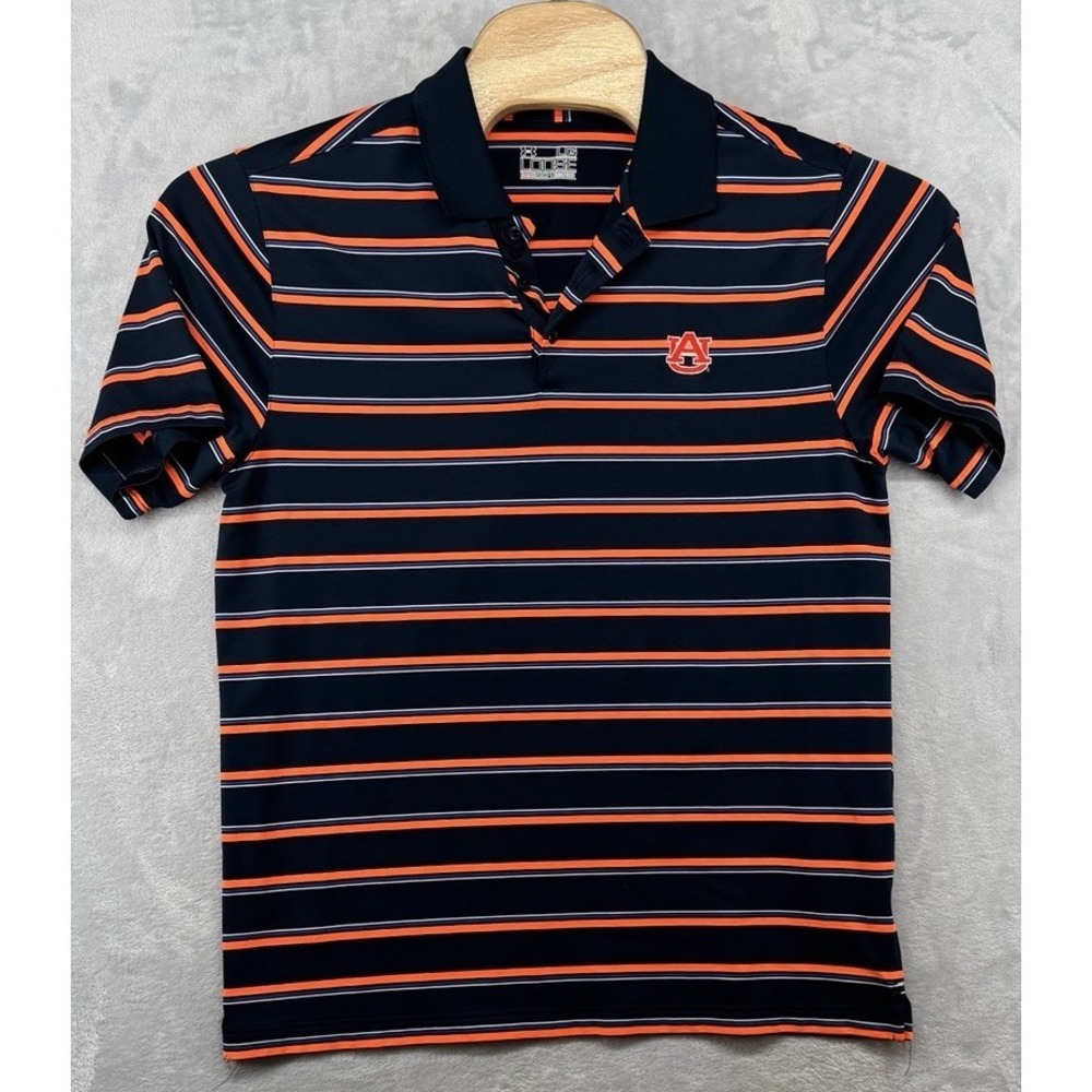 Under Armour Auburn Tigers‎ Golf Polo Shirt Short Sleeve Striped Men's Size L